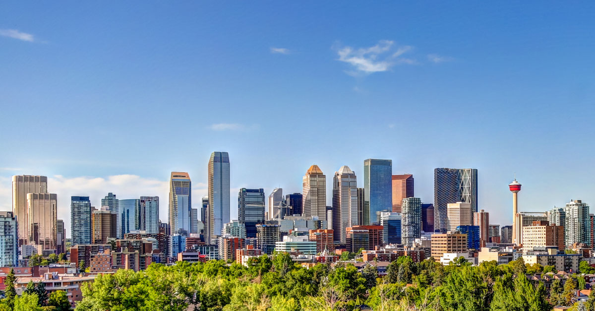 Luxury condo living in Calgary skyline view